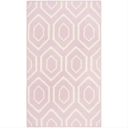 Safavieh 5 Ft. X 8 Ft. Medium Rectangle Contemporary Dhurries- Pink And Ivory- Flatweave Rug DHU556C-5